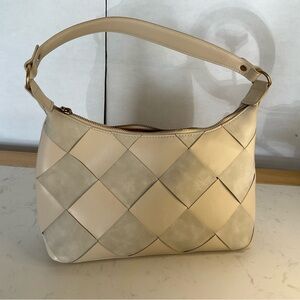 Elegant Cream Woven Handbag